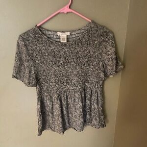 Urban Romantics Smoked Black and White Print Crop Too, size Medium